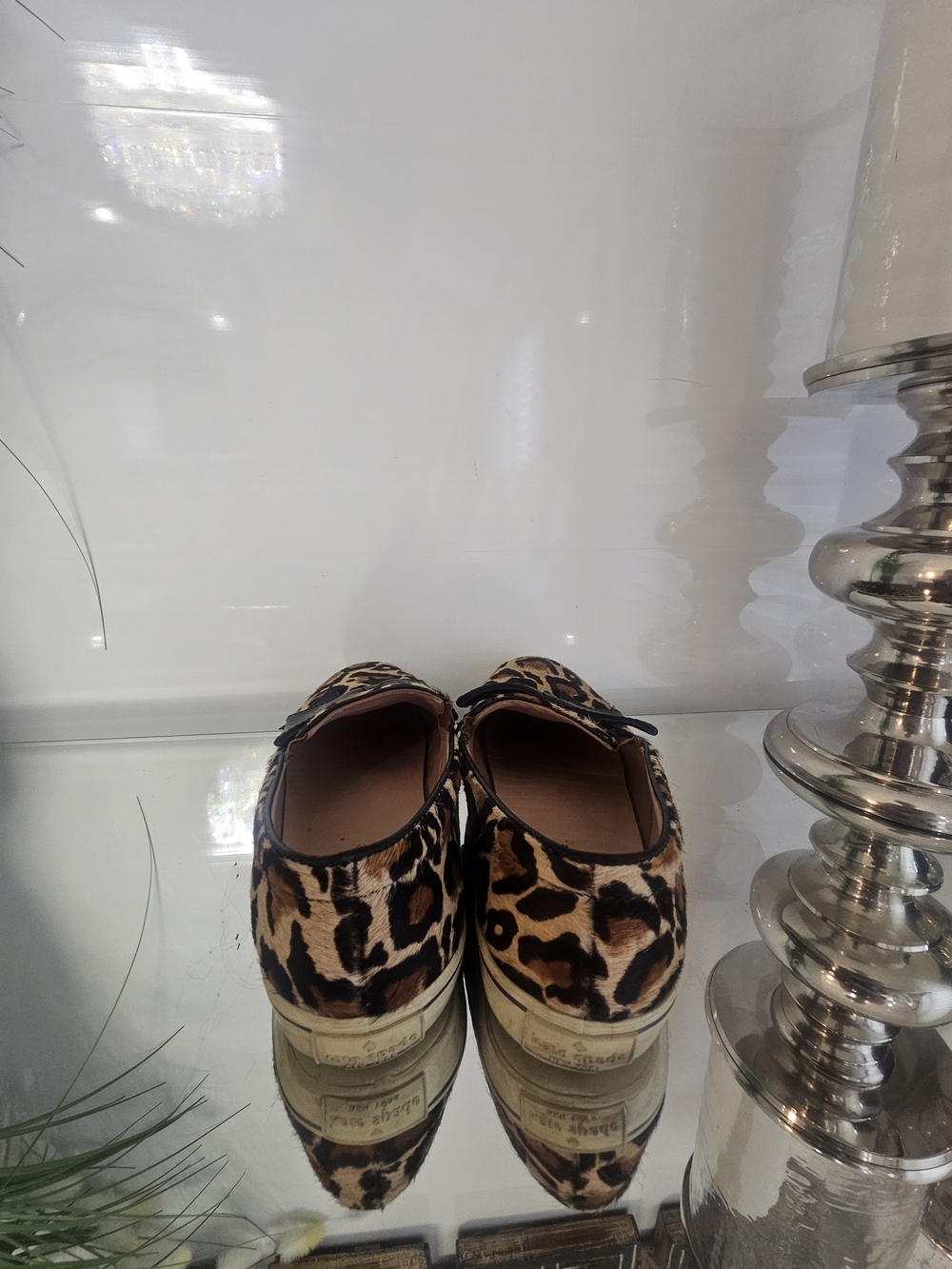 kate spade Delise Leopard Print Slip Ons with Black Bow Accent - Picture 3 of 9